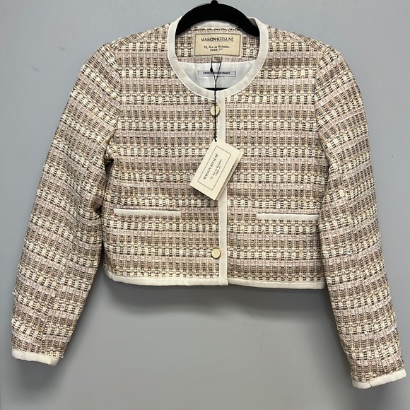 MAISON KITSUNE Jackets & Blazers - NWT Maison Kitsuné Women’s Cropped Tweed Blazer